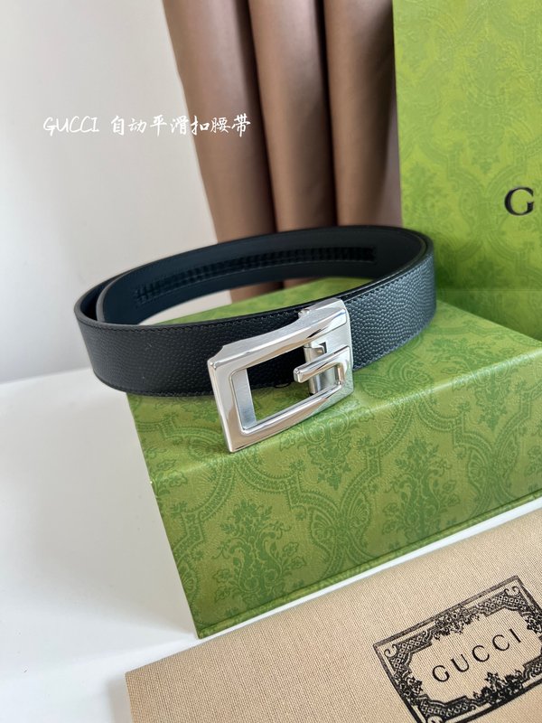 구찌 자동 버클 양면 소가죽 벨트 35MM 001-176945