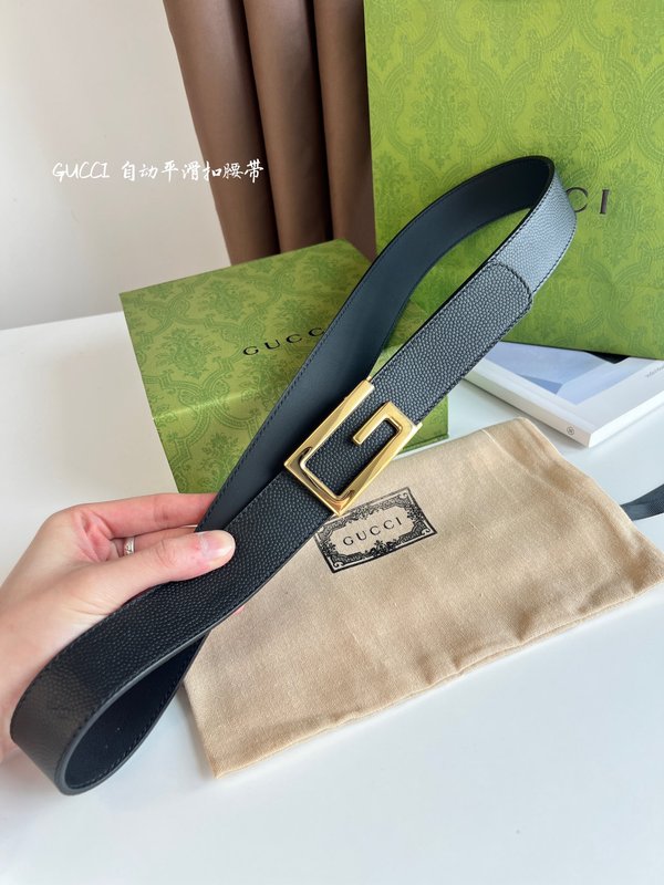 구찌 오 스무스 버클 양면 가죽 벨트 001-176946