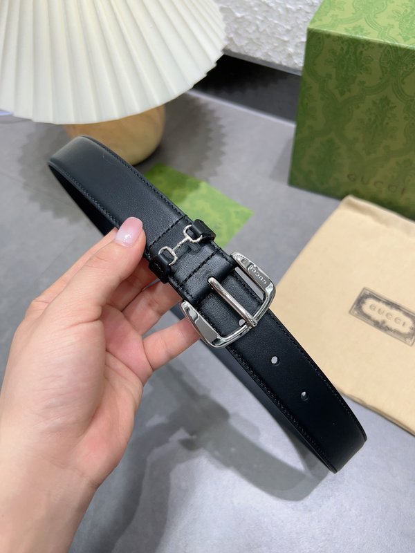 구찌 말비트 버클 블랙 가죽 벨트 001-176958