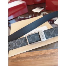 구찌 남성용 양면 벨트 그레이 모노그램 블랙 001-176975