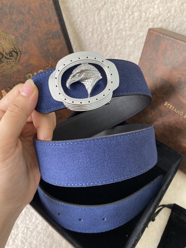 스테파노 리치 독수리 버클 가죽 벨트 001-177063