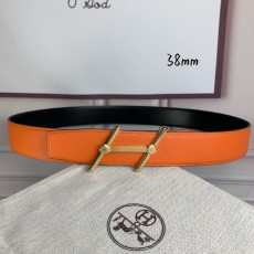 에르메스 양면 H 버클 벨트 38mm 오렌지 블랙 001-177157