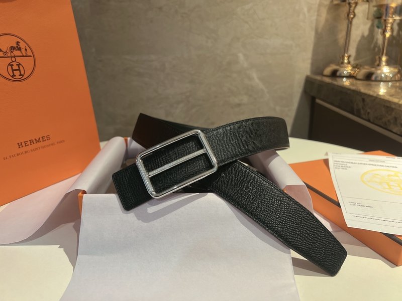에르메스 블랙 가죽 벨트 3.8cm 폭 001-177177