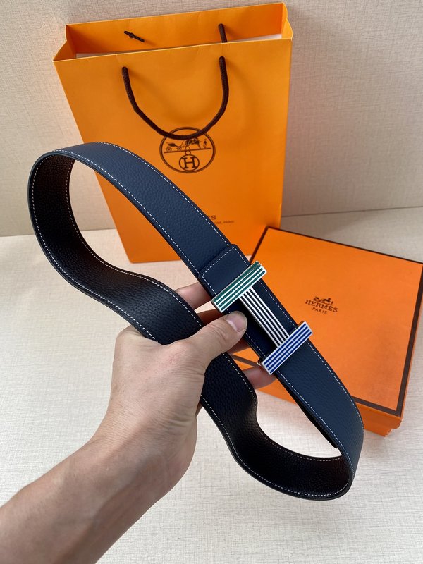 에르메스 양면 리치 그레인 소가죽 벨트 38mm 001-177178