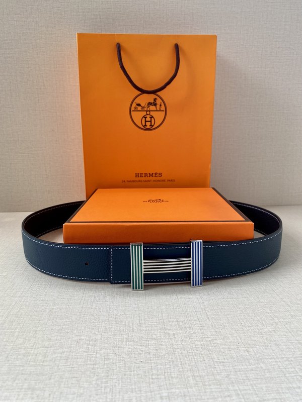 에르메스 양면 리치 그레인 소가죽 벨트 38mm 001-177178