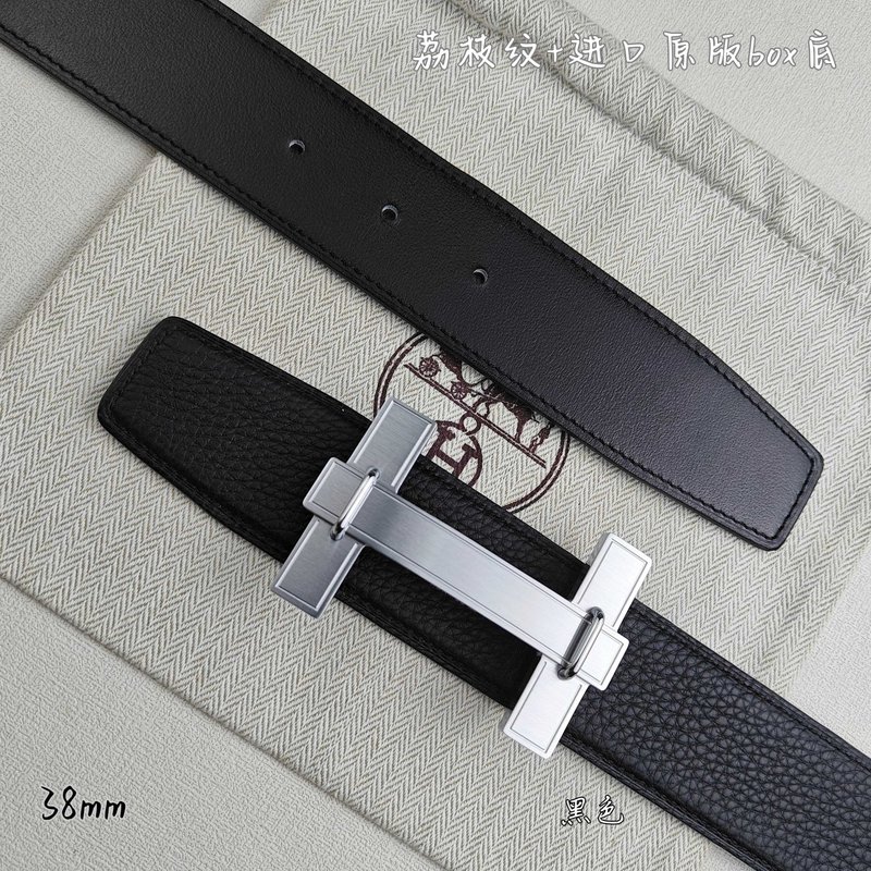 에르메스 양면 벨트 블랙 리치 그레인 버클 001-177201