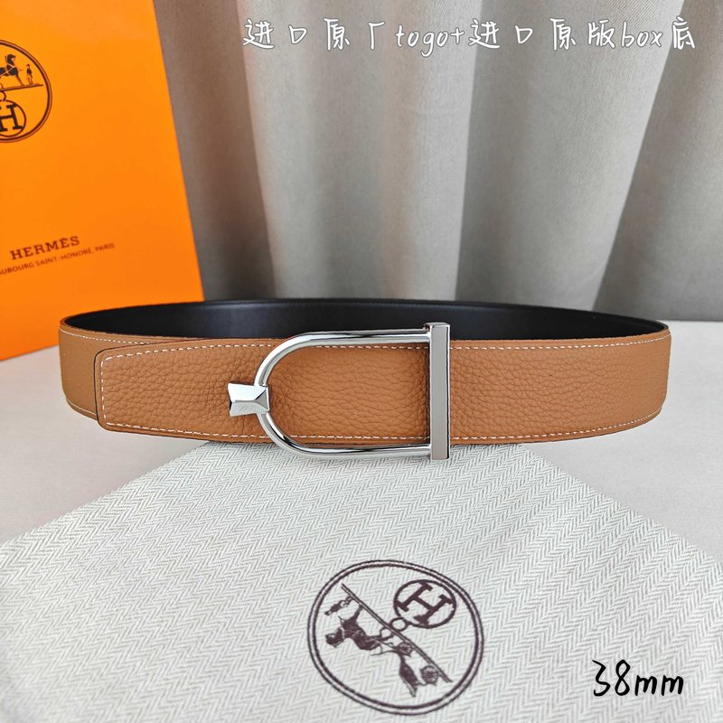 에르메스 쌍두 벨트 토고 가죽 38mm 001-177206