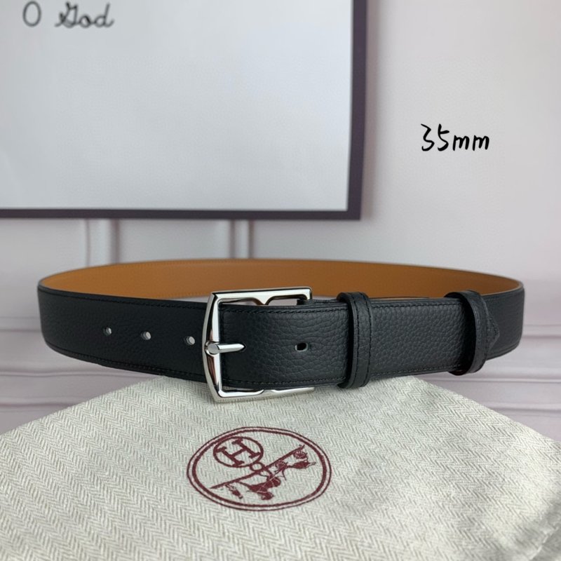 에르메스 블랙 리치 그레인 핀 버클 벨트 001-177217
