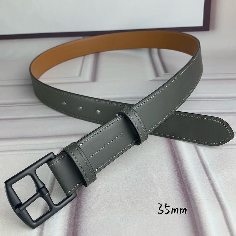 에르메스 그레이 핀 버클 벨트 35mm 수입 소 가죽 001-177220