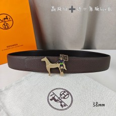 에르메스 양면 소가죽 H 버클 벨트 38mm 001-177223