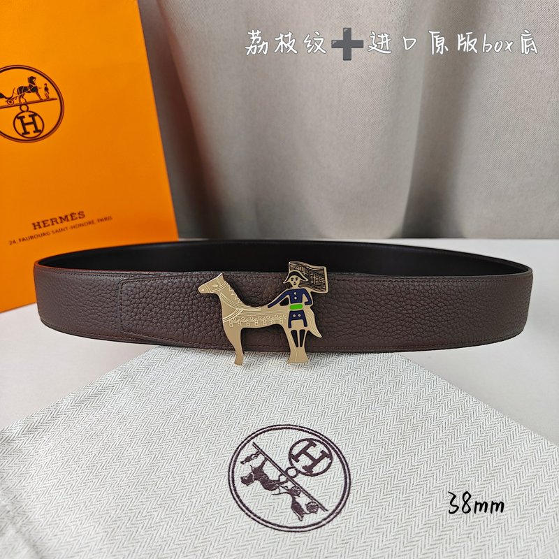 에르메스 양면 소가죽 H 버클 벨트 38mm 001-177223