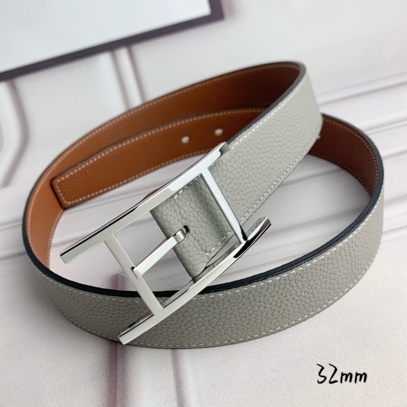 에르메스 양면 라이치 그레인 핀 버클 벨트 32mm 001-177240