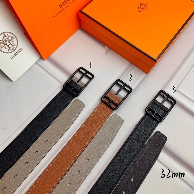 에르메스 양면 리치 그레인 핀 버클 벨트 32mm 001-177246
