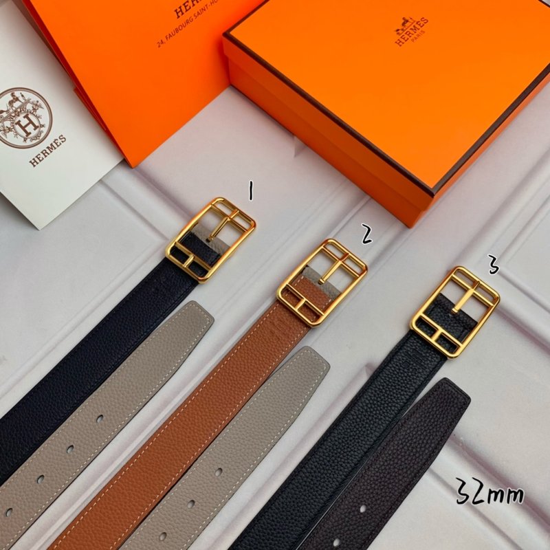 에르메스 양면 리치 그레인 핀 버클 벨트 32mm 001-177246