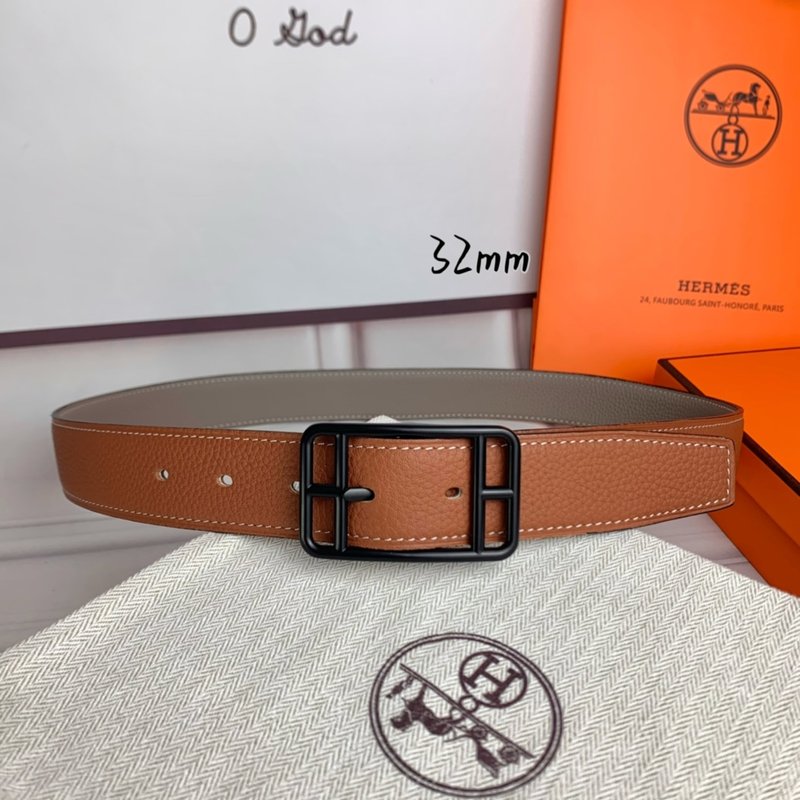 에르메스 양면 리치 그레인 핀 버클 벨트 32mm 001-177249