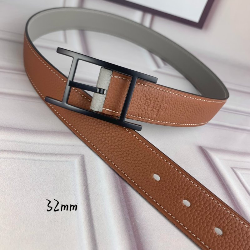 에르메스 양면 리치 그레인 핀 버클 벨트 32mm 001-177255