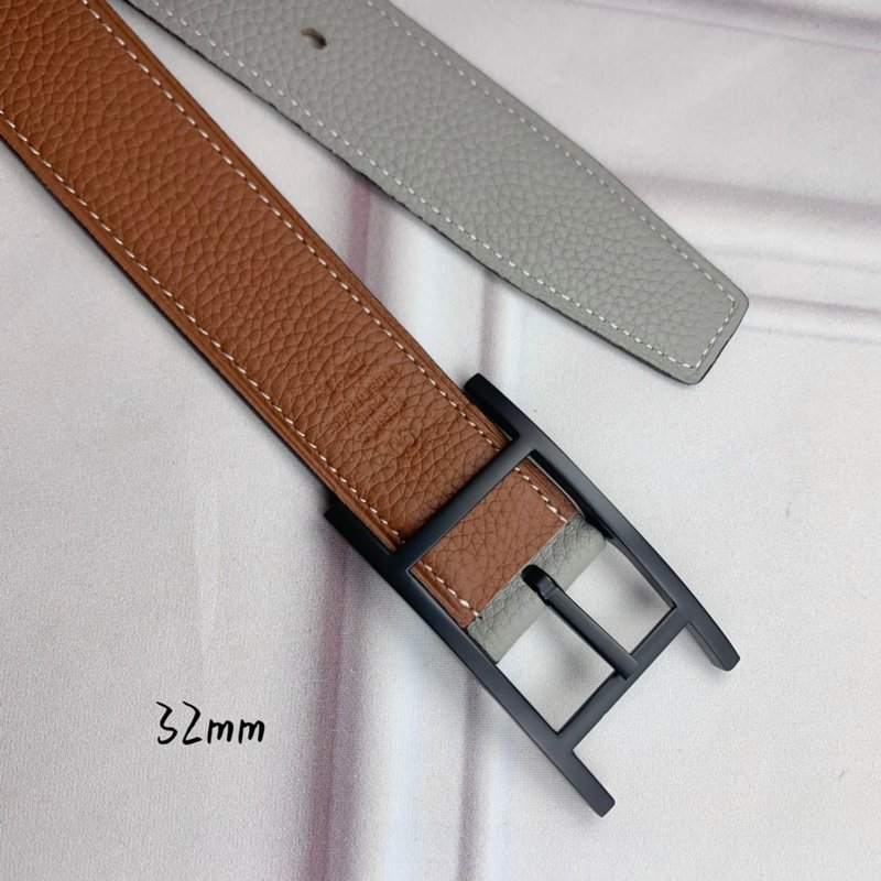 에르메스 양면 리치 그레인 핀 버클 벨트 32mm 001-177255