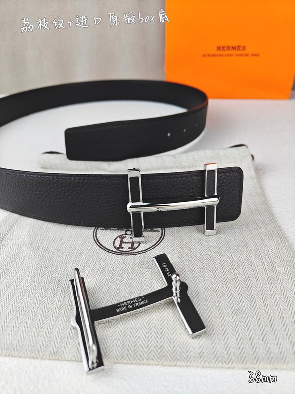 에르메스 클래식 H 버클 양면 가죽 벨트 38mm 001-177266