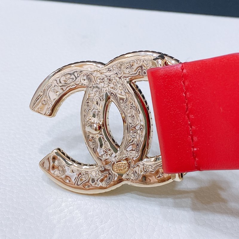 샤넬 CC 로고 버클 송아지 가죽 벨트 3.0cm 001-177378