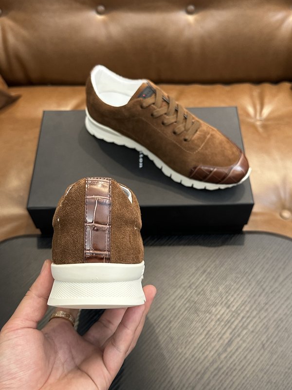 Kiton 남성 송아지 가죽 스니커즈 001-177867