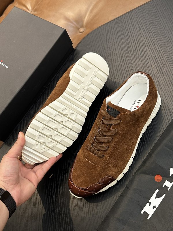 Kiton 남성 송아지 가죽 스니커즈 001-177867