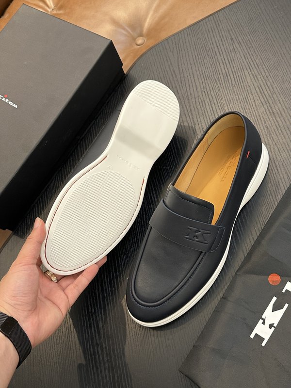 Kiton 남성 송아지 가죽 스니커즈 001-177873