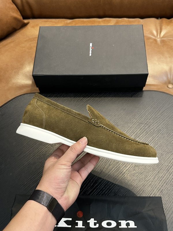 Kiton 남성 송아지 가죽 스니커즈 001-177892