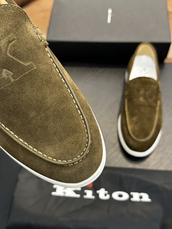 Kiton 남성 송아지 가죽 스니커즈 001-177892