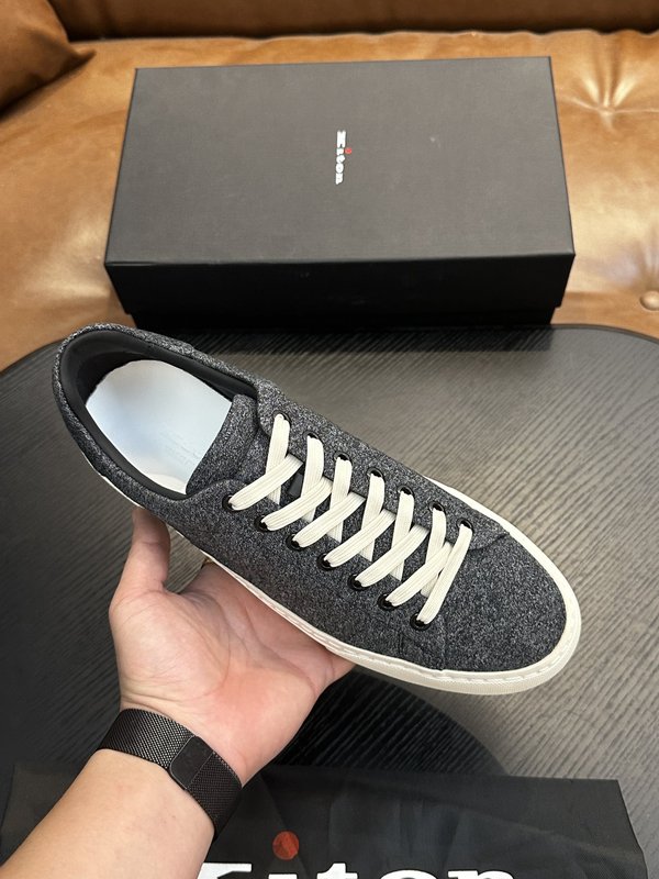 Kiton 남성 가죽 럭셔리 스니커즈 운동화 001-177902