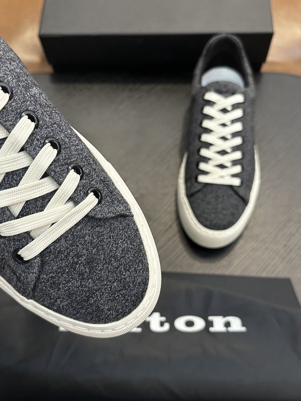 Kiton 남성 가죽 럭셔리 스니커즈 운동화 001-177902