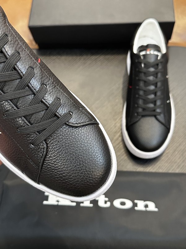 Kiton 남성 송아지 가죽 스니커즈 001-177921