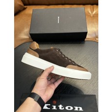 Kiton 남성 소가죽 스니커즈 001-177928