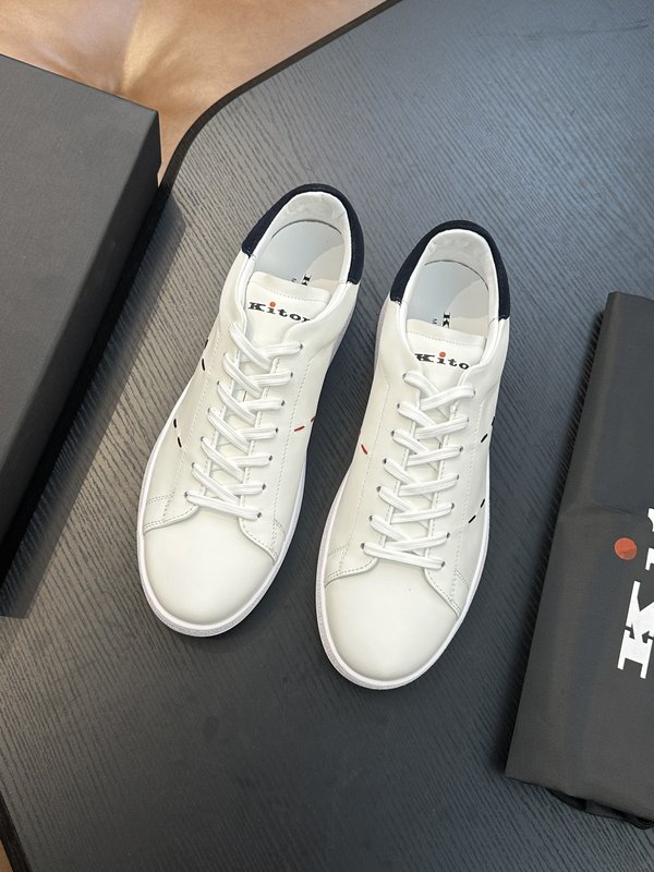 Kiton 남성 송아지 가죽 운동화 001-177934