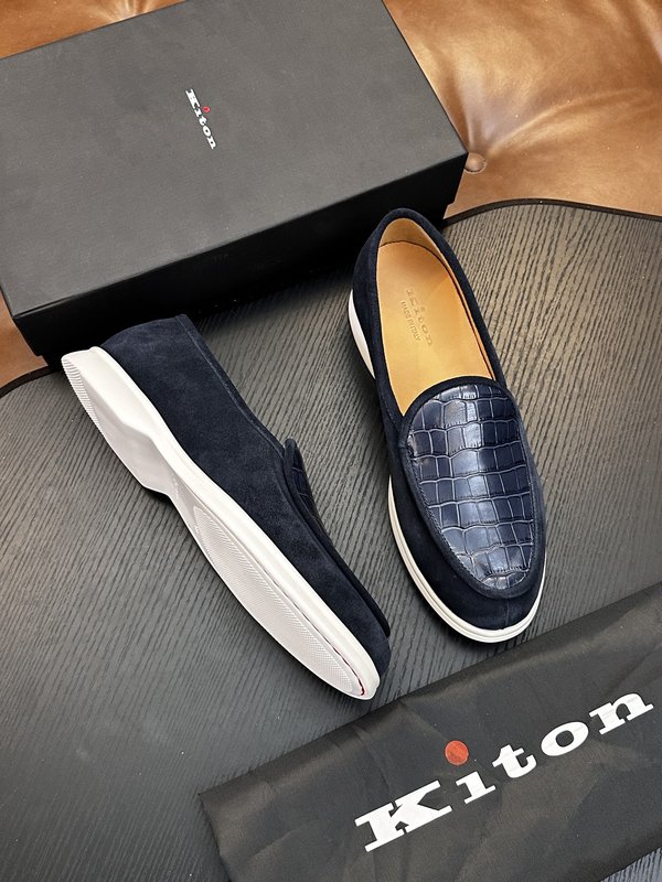 Kiton 남성 고급 소가죽 운동화 001-177943