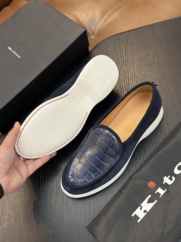 Kiton 남성 고급 소가죽 운동화 001-177943