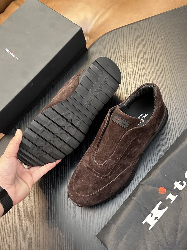 Kiton 남성 송아지 가죽 스니커즈 001-177947