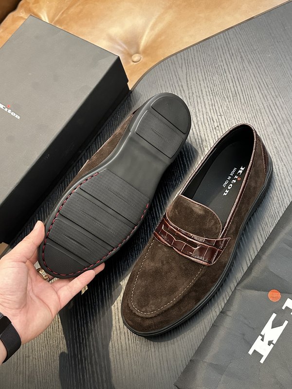Kiton 남성 소가죽 운동화 001-177958