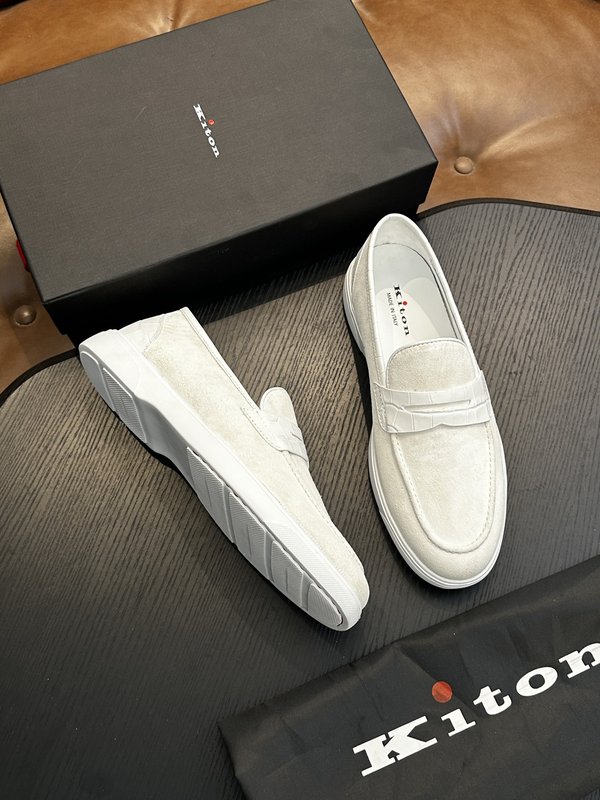 Kiton 남성 송아지 가죽 스니커즈 001-177961