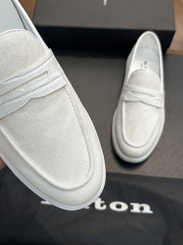 Kiton 남성 송아지 가죽 스니커즈 001-177961