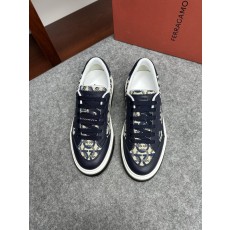 페라가모 남성 로우톱 레이스 업 캐주얼 슈즈 001-178065
