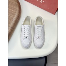 페라가모 남성 화이트 가죽 드라이빙 로퍼 001-178149
