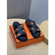 에르메스 H 버클 남성 가죽 슬리퍼 001-178399