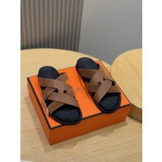 에르메스 H 버클 남성 가죽 슬리퍼 001-178409