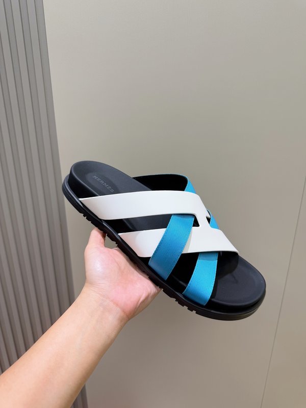 에르메스 남성 카지미르 웨빙 슬리퍼 001-178431