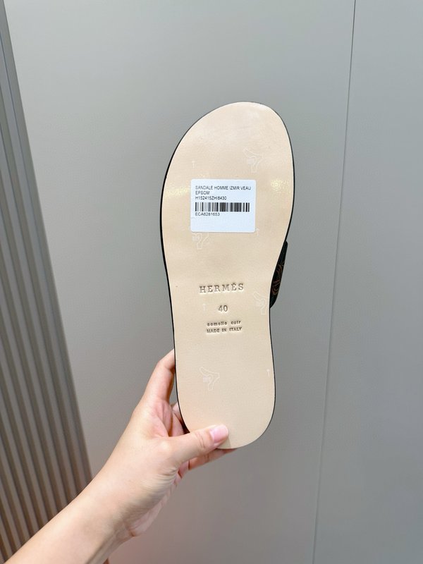 에르메스 클래식 남성 가죽 슬리퍼 001-178488