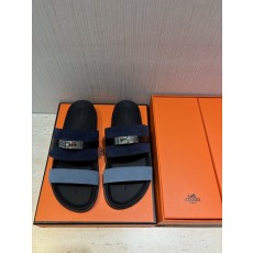 에르메스 남성 H 버클 가죽 슬리퍼 001-178532