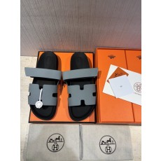 에르메스 남성 H 버클 가죽 슬라이드 001-178662