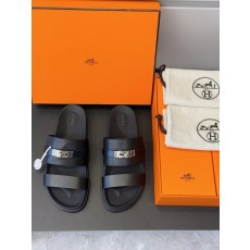 에르메스 남성 H 버클 가죽 슬리퍼 001-178945