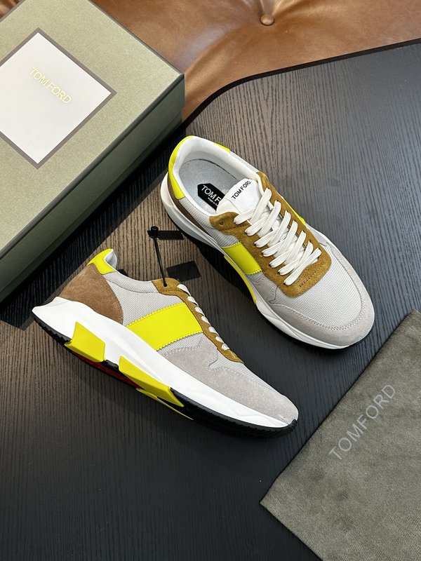 TOM FORD 가죽 로우톱 스니커즈 001-179146