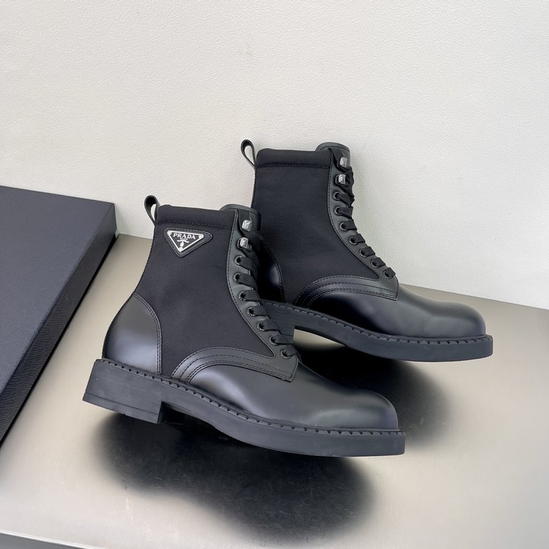 프라다 Prada Rois 가죽 나일론 부츠 001-179553